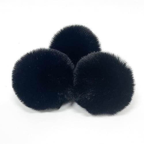 PTNKUIIY Kunstfell Pompon Fellbommel 8cm Schwarz - 10 Stück für Tasche, Mützen, Anhängern & Dekoration PTNKUIIY Kunstfell Pompon Fellbommel 8cm Schwarz - 10 Stück für Tasche, Mützen, Anhängern & Dekoration von PTNKUIIY