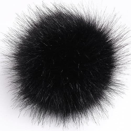 10 Stück Kunstfell Pompons Fellbommel,10cm Kunstfell PomponKunstpelz Pom Pom Künstliche Fellbommel für Damen und Mädchen Tasche Mützen Anhängern Dekoration Schlüsselbund Zubehör Basteln-Schwarz 10 Stück Kunstfell Pompons Fellbommel,10cm Kunstfell PomponKunstpelz Pom Pom Künstliche Fellbommel für Damen und Mädchen Tasche Mützen Anhängern Dekoration Schlüsselbund Zubehör Basteln-Schwarz von PTNKUIIY