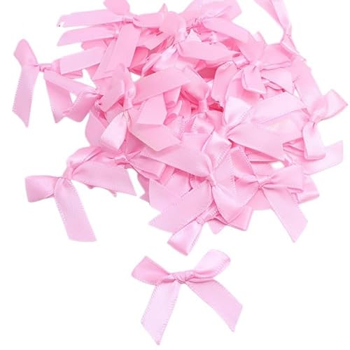 100 Stück Mini Satinband Schleifen, Klein Satin Band Schleife Bogen mini Band Bowtie aus Polyester für Weihnachten,Hochzeitsdekoration,Basteln,Nähen,Dekoration von Geschenken - 1cm *4cm,Hell-Pink 100 Stück Mini Satinband Schleifen, Klein Satin Band Schleife Bogen mini Band Bowtie aus Polyester für Weihnachten,Hochzeitsdekoration,Basteln,Nähen,Dekoration von Geschenken - 1cm *4cm,Hell-Pink von PTNKUIIY