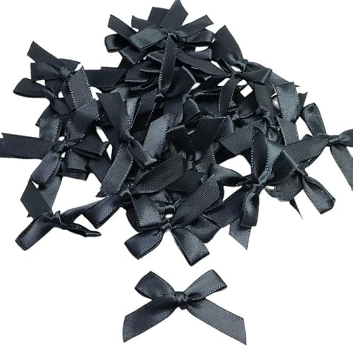 100 Stück Mini Satinband Schleifen, Klein Satin Band Schleife Bogen mini Band Bowtie aus Polyester für Weihnachten,Hochzeitsdekoration,Basteln,Nähen,Dekoration von Geschenken - 1cm *4cm,Schwarz 100 Stück Mini Satinband Schleifen, Klein Satin Band Schleife Bogen mini Band Bowtie aus Polyester für Weihnachten,Hochzeitsdekoration,Basteln,Nähen,Dekoration von Geschenken - 1cm *4cm,Schwarz von PTNKUIIY