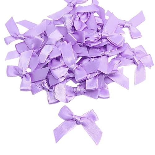 100 Stück Mini Satinband Schleifen, Klein Satin Band Schleife Bogen mini Band Bowtie aus Polyester für Weihnachten,Hochzeitsdekoration,Basteln,Nähen,Dekoration von Geschenken - 1cm *4cm,helles Lila 100 Stück Mini Satinband Schleifen, Klein Satin Band Schleife Bogen mini Band Bowtie aus Polyester für Weihnachten,Hochzeitsdekoration,Basteln,Nähen,Dekoration von Geschenken - 1cm *4cm,helles Lila von PTNKUIIY