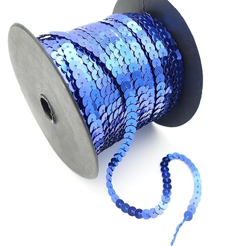 10M Elastische Pailletten Trim 6mm Paillettenband Trim Metallic Paillette Stoffband Paillettenborte Stoffband Dekoband Paillettenbesatz Applikation für DIY Nähen Kleidung Handwerk Deko -Dunkelblau 10M Elastische Pailletten Trim 6mm Paillettenband Trim Metallic Paillette Stoffband Paillettenborte Stoffband Dekoband Paillettenbesatz Applikation für DIY Nähen Kleidung Handwerk Deko -Dunkelblau von PTNKUIIY