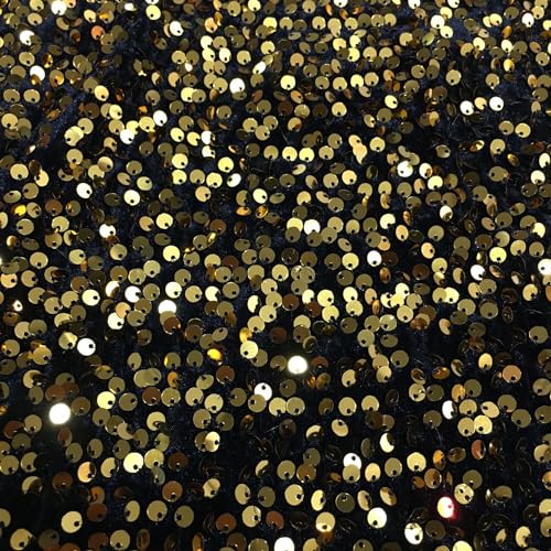 120cm * 1m Paillettenstoff Glitzer Dekostoff Steppstoff Polsterstoff Hochzeitszubehör Sparkly Stoff für DIY handgemachte Kleidung Hochzeit Kleid DIY Bekleidung DIY Nähen Handwerk -Schwarz Gold 120cm * 1m Paillettenstoff Glitzer Dekostoff Steppstoff Polsterstoff Hochzeitszubehör Sparkly Stoff für DIY handgemachte Kleidung Hochzeit Kleid DIY Bekleidung DIY Nähen Handwerk -Schwarz Gold von PTNKUIIY