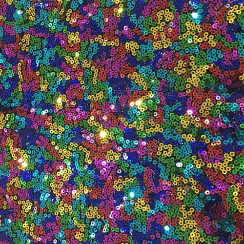 130cm * 1m Pailletten Stoff,Glitzer Pailletten Dekostoff Steppstoff Paillettenstoff Sequenzstoff Sparkly Stoff für DIY handgemachte Kleidung Hochzeit Party DIY Nähen Handwerk -Bunt #2 von PTNKUIIY