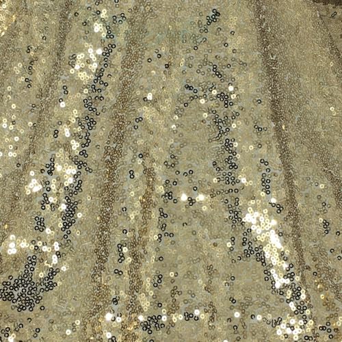 130cm * 1m Pailletten Stoff,Glitzer Pailletten Dekostoff Steppstoff Paillettenstoff Sequenzstoff Sparkly Stoff für DIY handgemachte Kleidung Hochzeit Party DIY Nähen Handwerk -Gold #2 von PTNKUIIY