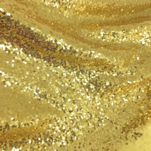 130cm * 2m Pailletten Stoff,Glitzer Pailletten Dekostoff Steppstoff Paillettenstoff Sequenzstoff Sparkly Stoff für DIY handgemachte Kleidung Hochzeit Party DIY Nähen Handwerk -Gold #1 von PTNKUIIY