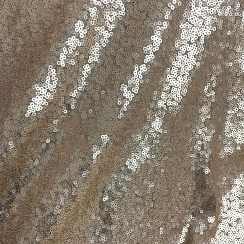 130cm * 3m Pailletten Stoff,Glitzer Pailletten Dekostoff Steppstoff Paillettenstoff Sequenzstoff Sparkly Stoff für DIY handgemachte Kleidung Hochzeit Party DIY Nähen Handwerk -Champagner Gold von PTNKUIIY