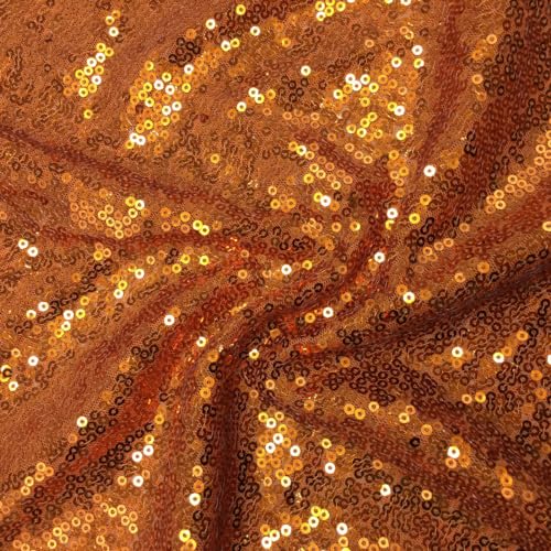 130cm * 3m Pailletten Stoff,Glitzer Pailletten Dekostoff Steppstoff Paillettenstoff Sequenzstoff Sparkly Stoff für DIY handgemachte Kleidung Hochzeit Party DIY Nähen Handwerk -Orange von PTNKUIIY