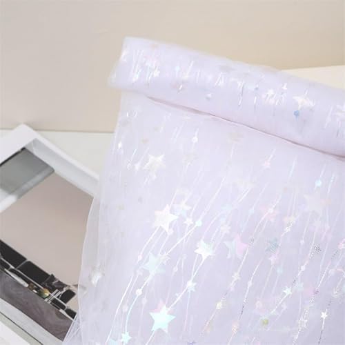 150cm * 3m Glitzer Tüllstoff Glitzer Tüll Dekostoff Tüllband mit Sterne Sparkly Pailletten Stoffe für DIY handgemachte Kleidung Hochzeit Kleid Basteln Geschenk Schleife Hochzeit Tischedeko -Weiße 150cm * 3m Glitzer Tüllstoff Glitzer Tüll Dekostoff Tüllband mit Sterne Sparkly Pailletten Stoffe für DIY handgemachte Kleidung Hochzeit Kleid Basteln Geschenk Schleife Hochzeit Tischedeko -Weiße von PTNKUIIY