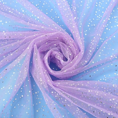 160cm * 3m Glitzer Tüllstoff Rollen Glitzer Tüll Dekostoff mit Sterne Netzstoff Sparkly Stoff für DIY Kleidung Tischedeko Geschenk Bogen Tüllband Dekoband für Hochzeit Party Bankett Deko -Lila 160cm * 3m Glitzer Tüllstoff Rollen Glitzer Tüll Dekostoff mit Sterne Netzstoff Sparkly Stoff für DIY Kleidung Tischedeko Geschenk Bogen Tüllband Dekoband für Hochzeit Party Bankett Deko -Lila von PTNKUIIY
