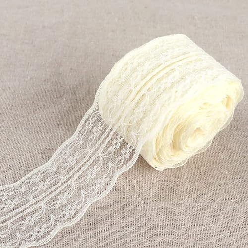2 Rollen Spitzenbordüre Spitzenband - 10m 4.5CM Breite Spitzenband Vintage Spitzen-Blumen Zierband Spitzenborte Häkelspitze Dekoband für DIY Nähen Handwerk Deko Scrapbooking Geschenkbox-Beige 2 Rollen Spitzenbordüre Spitzenband - 10m 4.5CM Breite Spitzenband Vintage Spitzen-Blumen Zierband Spitzenborte Häkelspitze Dekoband für DIY Nähen Handwerk Deko Scrapbooking Geschenkbox-Beige von PTNKUIIY
