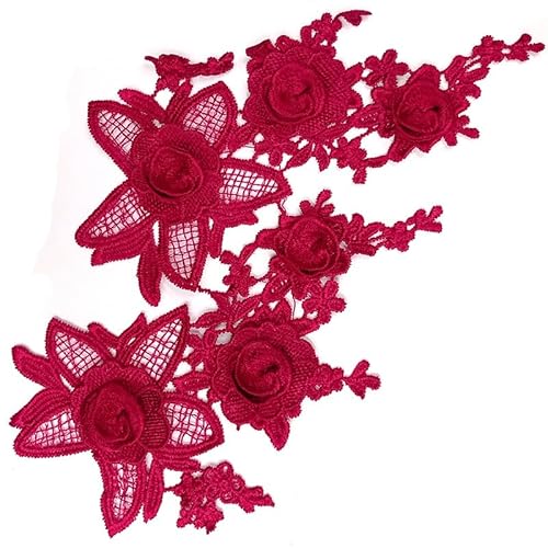2 Stück Rosen Blumen Patches zum Aufbügeln Bestickte Aufnäher Bügelflicken Blume Applique Stickerei Applikation für Kleider, Hosen, Hüte, Jeans, Nähen, Blumen-Applikation, Bastelzubehör -Weinrot 2 Stück Rosen Blumen Patches zum Aufbügeln Bestickte Aufnäher Bügelflicken Blume Applique Stickerei Applikation für Kleider, Hosen, Hüte, Jeans, Nähen, Blumen-Applikation, Bastelzubehör -Weinrot von PTNKUIIY