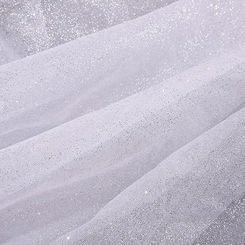 3m Glitzer Tüllstoff Deko-Stoff zum Nähen 180cm Breit Glitzer Tüllband Sparkly Pailletten Stoffe Netzstoff Glitzertüllstoff für Hochzeit Kleid Dekoration DIY Tisch Tutu Rock Party Deko - Weiße 3m Glitzer Tüllstoff Deko-Stoff zum Nähen 180cm Breit Glitzer Tüllband Sparkly Pailletten Stoffe Netzstoff Glitzertüllstoff für Hochzeit Kleid Dekoration DIY Tisch Tutu Rock Party Deko - Weiße von PTNKUIIY
