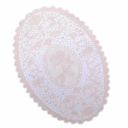 4 Stück Bestickte Tischmatte, 41*31cm Platzsets Spitze ovale Tischdecke mit Blumenmuster Spitzendeckchen Häkeldeckchen Vintage-Tassenmatte, Vasenmatte Untersetzer für Küche,Esszimmer,Party,Hochzeit 4 Stück Bestickte Tischmatte, 41*31cm Platzsets Spitze ovale Tischdecke mit Blumenmuster Spitzendeckchen Häkeldeckchen Vintage-Tassenmatte, Vasenmatte Untersetzer für Küche,Esszimmer,Party,Hochzeit von PTNKUIIY