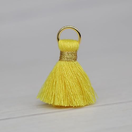50 Stück Quasten Anhänger 2cm Mini Quasten Troddel Anhänger Basteln Quaste Handgemachte Baumwolle Basteln Quaste für Schmuckherstellung Tasche DIY Bastelzubehör Lesezeichen Wohnkultur -dunkel gelb 50 Stück Quasten Anhänger 2cm Mini Quasten Troddel Anhänger Basteln Quaste Handgemachte Baumwolle Basteln Quaste für Schmuckherstellung Tasche DIY Bastelzubehör Lesezeichen Wohnkultur -dunkel gelb von PTNKUIIY