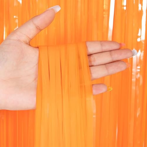 6 Stück Metallic Lametta Vorhänge 1m x 2m Folie Shimmer Tinsel Vorhänge Hintergrund Glitzer Folien Fransen Lametta Vorhänge Tür Fenster Dekoration für Baby Party Deko Geburtstag Hochzeit-Orange 6 Stück Metallic Lametta Vorhänge 1m x 2m Folie Shimmer Tinsel Vorhänge Hintergrund Glitzer Folien Fransen Lametta Vorhänge Tür Fenster Dekoration für Baby Party Deko Geburtstag Hochzeit-Orange von PTNKUIIY