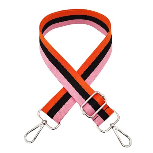 72 -130CM Verstellbar Schultergurt für Taschen Breit 3.8cm Tragegurt Schulterriemen mit Karabiner Streifen Muster Ersatz Trageriemen Taschenhenkel für DIY Taschen Handtaschen -rosa schwarz orange 72 -130CM Verstellbar Schultergurt für Taschen Breit 3.8cm Tragegurt Schulterriemen mit Karabiner Streifen Muster Ersatz Trageriemen Taschenhenkel für DIY Taschen Handtaschen -rosa schwarz orange von PTNKUIIY