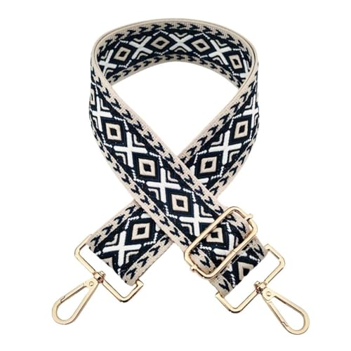 72 -130CM Verstellbarer Schultergurt für Taschen 5cm Boho-Stil Taschengurt Schulterriemen Breit mit Karabiner Gold Taschenhenkel Umhängegurt für Taschen und Handtaschen DIY Zubehör -Dunkelblau von PTNKUIIY