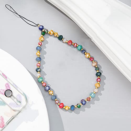 Böhmische Anti-Verlorene Handy Lanyard,Bunte Perle Telefon Lanyard Handykette Handschlaufe Universale Telefonkette Handy Charm Handyhülle Anhänger Dekoration Zubehör Handyanhänger für Damen,Bunt von PTNKUIIY