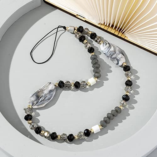 Böhmische Anti-verlorene Handykette, Universale Telefonkette Bunte Perlen Kies Acryl Telefon Lanyard Handschlaufe Perlen Kette Handyanhänger Taschenanhänger Schlüsselanhänger Handy Charm,Schwarz Böhmische Anti-verlorene Handykette, Universale Telefonkette Bunte Perlen Kies Acryl Telefon Lanyard Handschlaufe Perlen Kette Handyanhänger Taschenanhänger Schlüsselanhänger Handy Charm,Schwarz von PTNKUIIY