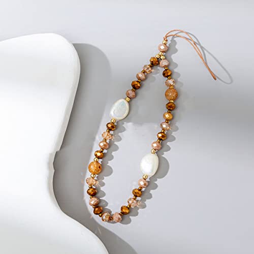 Böhmische Anti-verlorene Handykette, Universale Telefonkette Bunte Perlen Kies Acryl Telefon Lanyard Handschlaufe Perlenkette Armband Handy Schmuck Handy Dekoration Tasche Anhänger für Frauen,Braun Böhmische Anti-verlorene Handykette, Universale Telefonkette Bunte Perlen Kies Acryl Telefon Lanyard Handschlaufe Perlenkette Armband Handy Schmuck Handy Dekoration Tasche Anhänger für Frauen,Braun von PTNKUIIY