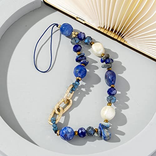 Böhmische Anti-verlorene Handykette, Universale Telefonkette Bunte Perlen Kies Acryl Telefon Lanyard Strap Handschlaufe Perlenkette Schlüsselanhänger Schlüsselband Handy Schmuck für Frauen,Blau Böhmische Anti-verlorene Handykette, Universale Telefonkette Bunte Perlen Kies Acryl Telefon Lanyard Strap Handschlaufe Perlenkette Schlüsselanhänger Schlüsselband Handy Schmuck für Frauen,Blau von PTNKUIIY