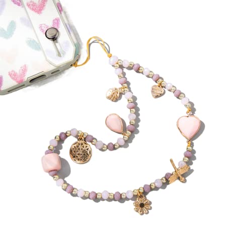 Böhmische Anti-verlorene Handykette, Universale Telefonkette Bunte Perlen Liebe Herz Telefon Lanyard Handschlaufe Perlen Kette Handyanhänger Handy Charm Handy Lanyard Handy Schmuck für Frauen,Rosa Böhmische Anti-verlorene Handykette, Universale Telefonkette Bunte Perlen Liebe Herz Telefon Lanyard Handschlaufe Perlen Kette Handyanhänger Handy Charm Handy Lanyard Handy Schmuck für Frauen,Rosa von PTNKUIIY