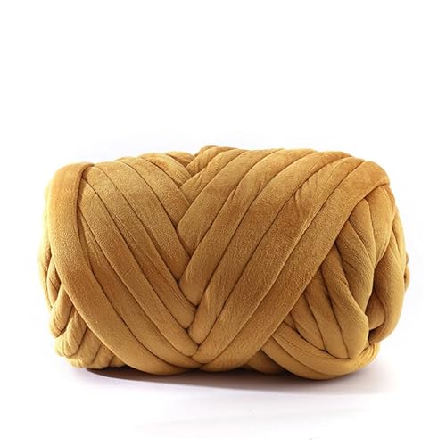 Dicke Wolle Garn 500g, Samt-Wolle Sperrige Armstricken Wolle Grobstrick Weiches Wollgarn Wolle zum Stricken oder Häkeln für Decke, Perfekt zum Weben von Haustier Nest, Decken, Zierkissen-Gelb #2 von PTNKUIIY