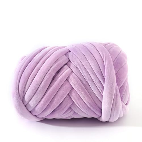 Dicke Wolle Garn 500g, Samt-Wolle Sperrige Armstricken Wolle Grobstrick Weiches Wollgarn Wolle zum Stricken oder Häkeln für Decke, Perfekt zum Weben von Haustier Nest, Decken, Zierkissen-Helles Lila Dicke Wolle Garn 500g, Samt-Wolle Sperrige Armstricken Wolle Grobstrick Weiches Wollgarn Wolle zum Stricken oder Häkeln für Decke, Perfekt zum Weben von Haustier Nest, Decken, Zierkissen-Helles Lila von PTNKUIIY