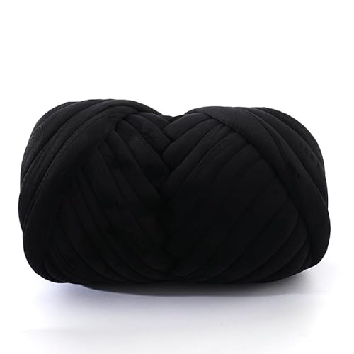 Dicke Wolle Garn 500g, Samt-Wolle Sperrige Armstricken Wolle Grobstrick Weiches Wollgarn Wolle zum Stricken oder Häkeln für Decke, Perfekt zum Weben von Haustier Nest, Decken, Zierkissen-Schwarz Dicke Wolle Garn 500g, Samt-Wolle Sperrige Armstricken Wolle Grobstrick Weiches Wollgarn Wolle zum Stricken oder Häkeln für Decke, Perfekt zum Weben von Haustier Nest, Decken, Zierkissen-Schwarz von PTNKUIIY