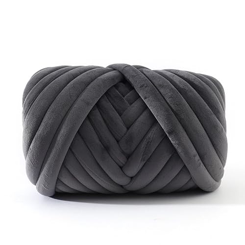 Dicke Wolle Garn 500g, Samt-Wolle Sperrige Armstricken Wolle Grobstrick Weiches Wollgarn Wolle zum Stricken oder Häkeln für Decke, Perfekt zum Weben von Haustier Nest, Decken, Zierkissen-dunkelgrau Dicke Wolle Garn 500g, Samt-Wolle Sperrige Armstricken Wolle Grobstrick Weiches Wollgarn Wolle zum Stricken oder Häkeln für Decke, Perfekt zum Weben von Haustier Nest, Decken, Zierkissen-dunkelgrau von PTNKUIIY