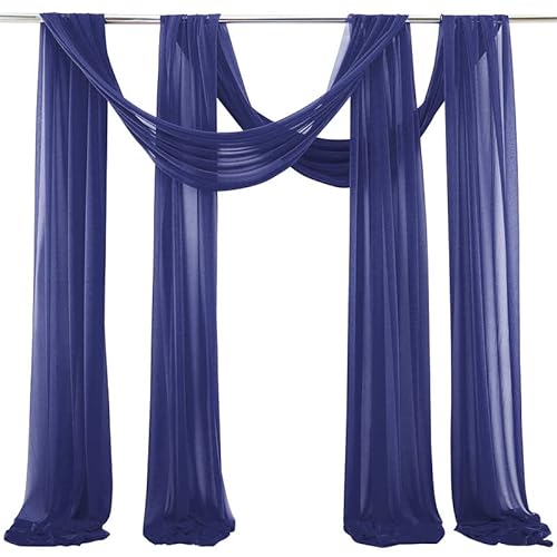 Hochzeitsbogen Vorhang, 2 Stück Drapierstoff Tüllstoff Tüll Foto Hintergrund Hochzeit Vorhang Deko Querbehang Traubogen Vorhang Hochzeitsdekoration Brautparty,Urlaub Party -75*600cm,Dunkelblau Hochzeitsbogen Vorhang, 2 Stück Drapierstoff Tüllstoff Tüll Foto Hintergrund Hochzeit Vorhang Deko Querbehang Traubogen Vorhang Hochzeitsdekoration Brautparty,Urlaub Party -75*600cm,Dunkelblau von PTNKUIIY