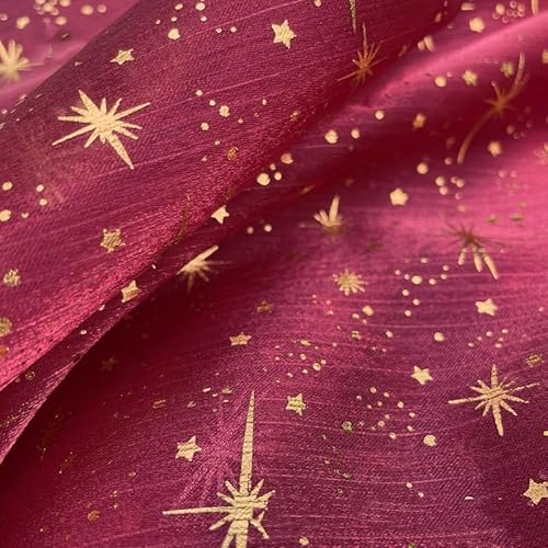 Organza Stoffe zum Nähen 150cm*1m Stern Glitzer Optik leichter Glanz Stoff zum Dekorieren Basteln Sparkly Stoff für DIY handgemachte Kleidung Hochzeit Kleid Gardine Vorhänge Tischdeck-Weinrot Organza Stoffe zum Nähen 150cm*1m Stern Glitzer Optik leichter Glanz Stoff zum Dekorieren Basteln Sparkly Stoff für DIY handgemachte Kleidung Hochzeit Kleid Gardine Vorhänge Tischdeck-Weinrot von PTNKUIIY