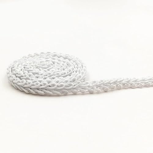PTNKUIIY 0.8cm * 50m Geflochten Drehkordel Borte Gewebtes Spitzenband, Filigrane Gimpenborte aus Dekoband Zierband Geschenkband für Nähen Handwerk Hochzeit Kleidung Deko Schmuck Handwerk Nähen -Weiß PTNKUIIY 0.8cm * 50m Geflochten Drehkordel Borte Gewebtes Spitzenband, Filigrane Gimpenborte aus Dekoband Zierband Geschenkband für Nähen Handwerk Hochzeit Kleidung Deko Schmuck Handwerk Nähen -Weiß von PTNKUIIY