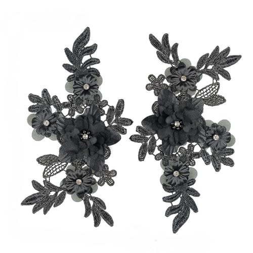 PTNKUIIY 1 Paar Stickerei-Blumen Zum Aufnähen Spitze Bestickte Applikationen mit Perlen Strass Blumenapplikationen Nähen auf Patches für Kleidung Nähen Hochzeit Braut Kleid Handwerk -Schwarz PTNKUIIY 1 Paar Stickerei-Blumen Zum Aufnähen Spitze Bestickte Applikationen mit Perlen Strass Blumenapplikationen Nähen auf Patches für Kleidung Nähen Hochzeit Braut Kleid Handwerk -Schwarz von PTNKUIIY