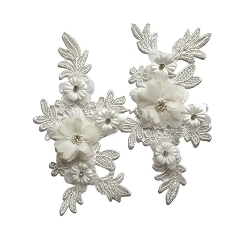 PTNKUIIY 1 Paar Stickerei-Blumen Zum Aufnähen Spitze Bestickte Applikationen mit Perlen Strass Blumenapplikationen Nähen auf Patches für Kleidung Nähen Hochzeit Braut Kleid Handwerk -Weiße PTNKUIIY 1 Paar Stickerei-Blumen Zum Aufnähen Spitze Bestickte Applikationen mit Perlen Strass Blumenapplikationen Nähen auf Patches für Kleidung Nähen Hochzeit Braut Kleid Handwerk -Weiße von PTNKUIIY