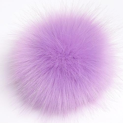 10 Stück Kunstfell Pompons Fellbommel,10cm Kunstfell PomponKunstpelz Pom Pom Künstliche Fellbommel für Damen und Mädchen Tasche Mützen Anhängern Dekoration Schlüsselbund Zubehör Basteln-lila von PTNKUIIY