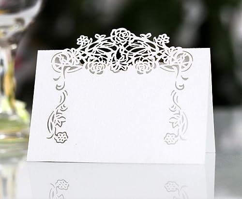 PTNKUIIY 100 Stück Tischkarten Hochzeit -Retro Blumen Platzkarten,Tischkarten Blanko, Namenskarten zum Beschriften Dekoration für Hochzeit Geburtstag Konfirmation Kommunion Taufe Feier -Weiße PTNKUIIY 100 Stück Tischkarten Hochzeit -Retro Blumen Platzkarten,Tischkarten Blanko, Namenskarten zum Beschriften Dekoration für Hochzeit Geburtstag Konfirmation Kommunion Taufe Feier -Weiße von PTNKUIIY