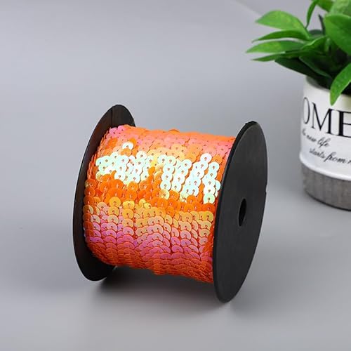 PTNKUIIY 100 Yard Elastische Pailletten Trim 6mm Paillettenband Glitzer Borte Aus Dekoband Paillettenborte Stoffband Metallic Paillette Stoffband Für Kleid Kostüm Stirnband Nähen DIY Handwerk -Orange PTNKUIIY 100 Yard Elastische Pailletten Trim 6mm Paillettenband Glitzer Borte Aus Dekoband Paillettenborte Stoffband Metallic Paillette Stoffband Für Kleid Kostüm Stirnband Nähen DIY Handwerk -Orange von PTNKUIIY