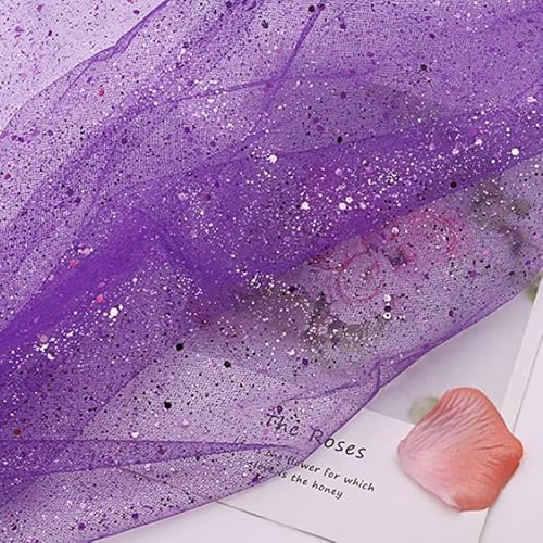 PTNKUIIY 150cm * 1m Deko-Stoff Kostümstoff Sparkly Pailletten Stoffe Netzstoff zum Dekorieren Basteln Hauch Zart Durchsichtig Glitzer Garn Tüll Deko Stoffe für DIY handgemachte Kleidung Hochzeit-Lila PTNKUIIY 150cm * 1m Deko-Stoff Kostümstoff Sparkly Pailletten Stoffe Netzstoff zum Dekorieren Basteln Hauch Zart Durchsichtig Glitzer Garn Tüll Deko Stoffe für DIY handgemachte Kleidung Hochzeit-Lila von PTNKUIIY