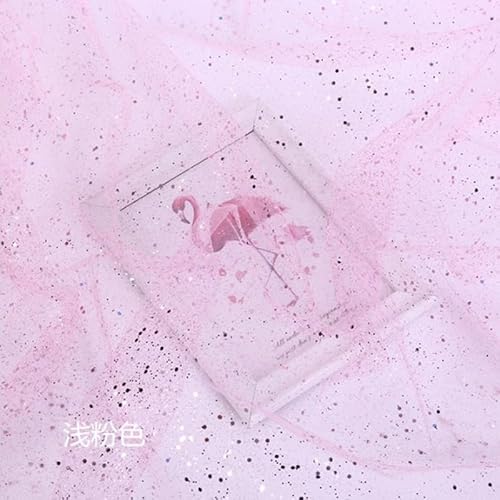 PTNKUIIY 150cm * 1m Deko-Stoff Kostümstoff Sparkly Pailletten Stoffe Netzstoff zum Dekorieren Basteln Hauch Zart Durchsichtig Glitzer Garn Tüll Deko Stoffe für DIY handgemachte Kleidung Hochzeit-Rosa von PTNKUIIY