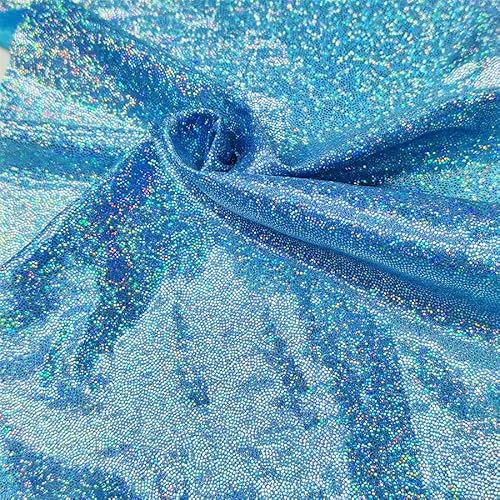 PTNKUIIY 150cm *2m Pailletten Glitzer Dekostoff Modestoff Kostümstoff zum Nähen Kleidungsstoff für Hochzeit Geburtstag Party Nähen von Brautschleiern Hochzeitskleid Tischläufer Tutu Röcken -Blau von PTNKUIIY