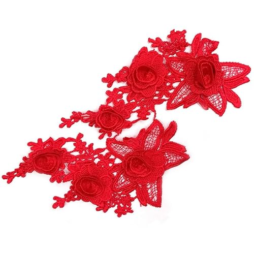 PTNKUIIY 2 Stück Rosen Blumen Patches zum Aufbügeln Bestickte Aufnäher Bügelflicken Blume Applique Stickerei Applikation für Kleider, Hosen, Hüte, Jeans, Nähen, Blumen-Applikation, Bastelzubehör -Rot PTNKUIIY 2 Stück Rosen Blumen Patches zum Aufbügeln Bestickte Aufnäher Bügelflicken Blume Applique Stickerei Applikation für Kleider, Hosen, Hüte, Jeans, Nähen, Blumen-Applikation, Bastelzubehör -Rot von PTNKUIIY
