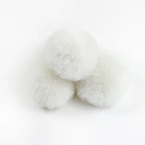 PTNKUIIY 20 Stück Kunstfell Pompon Kunstfell Bommel - 5cm Fellbommel mit Elastischer Schlaufe Flauschige Kugeln zum Stricken von Hüten, Schals, Taschen und Anhängern Bastelprojekte-Weiße PTNKUIIY 20 Stück Kunstfell Pompon Kunstfell Bommel - 5cm Fellbommel mit Elastischer Schlaufe Flauschige Kugeln zum Stricken von Hüten, Schals, Taschen und Anhängern Bastelprojekte-Weiße von PTNKUIIY