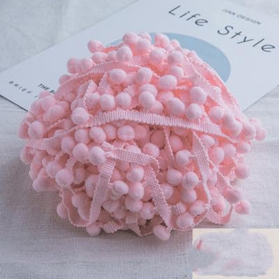 PTNKUIIY 20 Yard Regenbogen Bommel Pompon Borte Regenbogen-Bommel-Fransen-Band Bommelborte Bommelband für Näharbeit Nähen Basteln Dekorieren Kleidung DIY Fertigkeit und Dekorieren Nähen -Rosa von PTNKUIIY