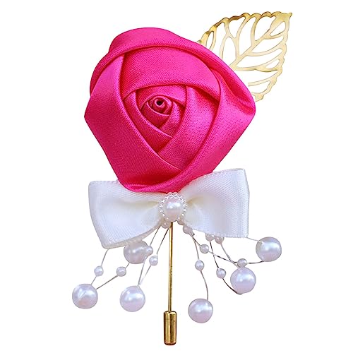 PTNKUIIY 4 Stück Boutonniere Rose Boutonniere Hochzeit Seide Blumen Boutonniere Ansteckblume Blume Hochzeit Zubehör für Hochzeiten, Bankette, Jubiläumsdaten Tanzpartys für Bräutigam Herren Braut von PTNKUIIY