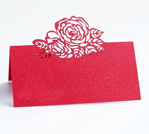 PTNKUIIY 50 Stück Hochzeit Tischkarten mit Elegantes Rose Blumen Design Platzkarten, Tischkarten Blanko Namenskarten Tischdekoration für Geburtstag Konfirmation Kommunion Taufe Feier -Rot PTNKUIIY 50 Stück Hochzeit Tischkarten mit Elegantes Rose Blumen Design Platzkarten, Tischkarten Blanko Namenskarten Tischdekoration für Geburtstag Konfirmation Kommunion Taufe Feier -Rot von PTNKUIIY