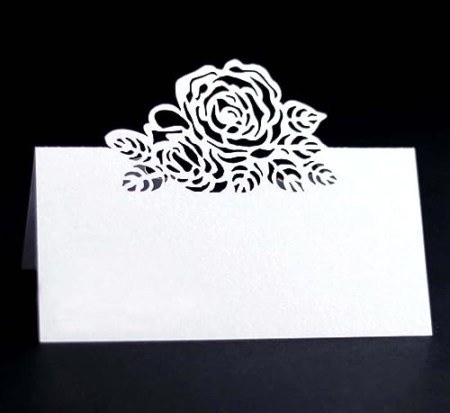 PTNKUIIY 50 Stück Hochzeit Tischkarten mit Elegantes Rose Blumen Design Platzkarten, Tischkarten Blanko Namenskarten Tischdekoration für Geburtstag Konfirmation Kommunion Taufe Feier -Weiße PTNKUIIY 50 Stück Hochzeit Tischkarten mit Elegantes Rose Blumen Design Platzkarten, Tischkarten Blanko Namenskarten Tischdekoration für Geburtstag Konfirmation Kommunion Taufe Feier -Weiße von PTNKUIIY