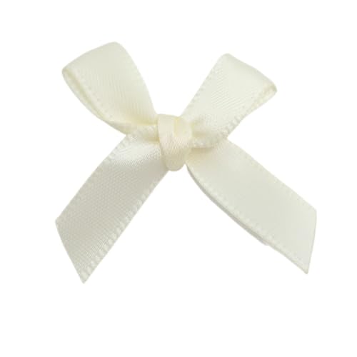 PTNKUIIY 50 Stück Mini Satin Schleifen Satinschleifen Deko- Kleine Satinband Bögen 4 * 4cm Schleife für DIY Handwerk Weihnachten Dekoration Kartenherstellung Verzierungen DIY Basteln-Beige von PTNKUIIY