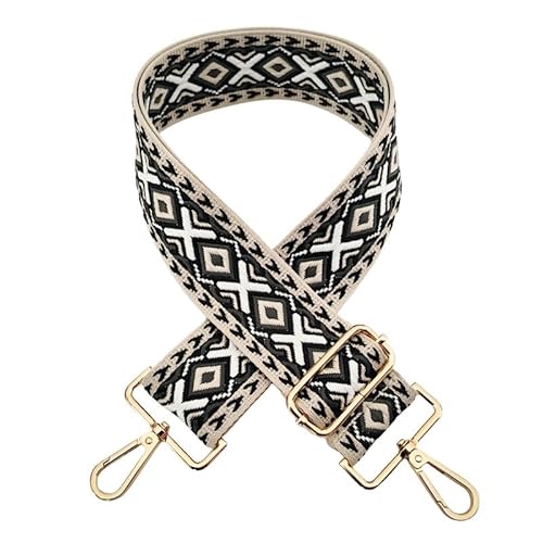 PTNKUIIY 72-130CM Verstellbarer Schultergurt für Taschen 5cm Boho-Stil Taschengurt Schulterriemen Breit mit Karabiner Gold Taschenhenkel Umhängegurt für Taschen und Handtaschen DIY Zubehör -Weiß Grau PTNKUIIY 72-130CM Verstellbarer Schultergurt für Taschen 5cm Boho-Stil Taschengurt Schulterriemen Breit mit Karabiner Gold Taschenhenkel Umhängegurt für Taschen und Handtaschen DIY Zubehör -Weiß Grau von PTNKUIIY